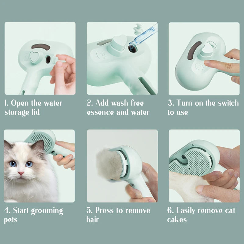 Steam Cleaning Brush for Dogs and Cats