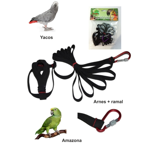 Arnes para Yacos y Amazonas. Negro