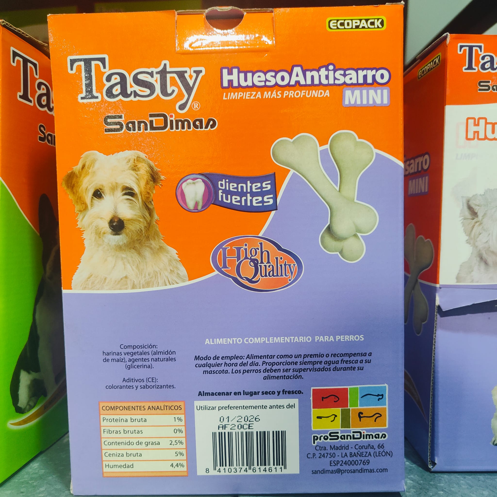 Hueso Antisarro Mini XS.(2x12 gr.) Caja 40 bolsas. - Imagen 3