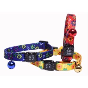 Collar Gato Nylon Flores 10x200 mm. Estampado