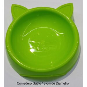 Comedero Gatitos 13 cm.diametro. Verde