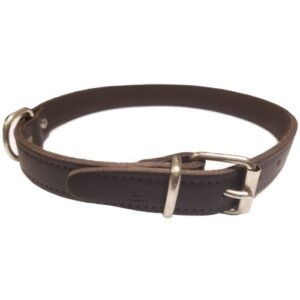 Collar Cuero Perro Cromo Flor