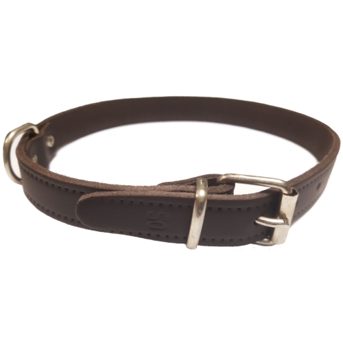 Collar Cuero Perro Cromo Flor