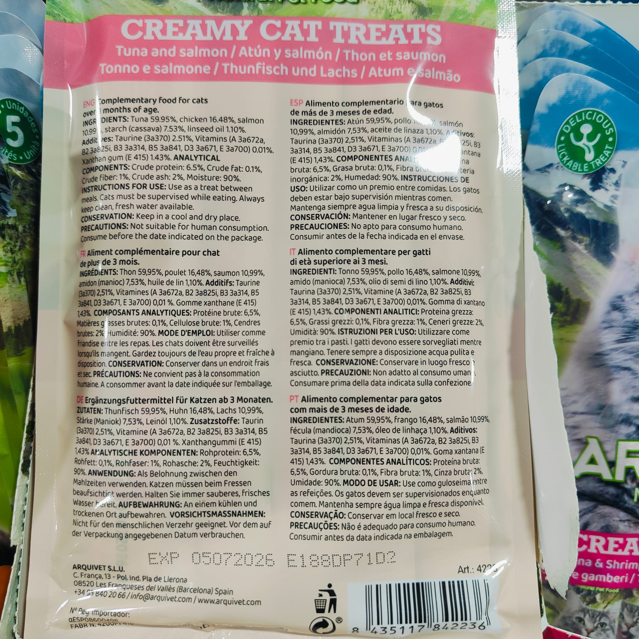Snack Cremoso de atún y Salmon (bolsa 5 sobres de 14 g) - Imagen 3