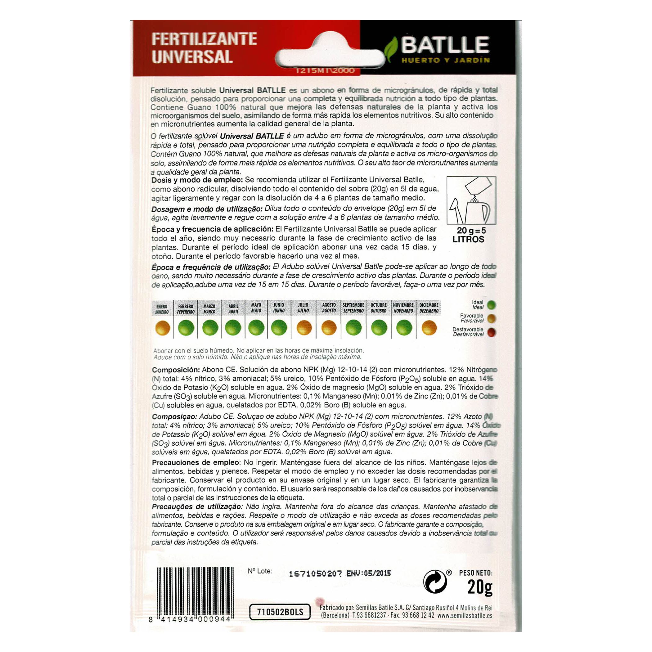 Fertilizante Universal sobre para 5 Lt. - Imagen 2