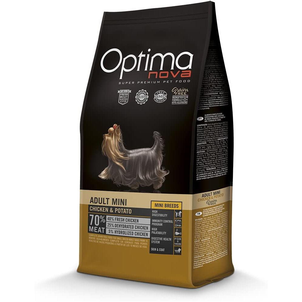 Pienso Optima Nova Adult Mini Pollo Grain Free