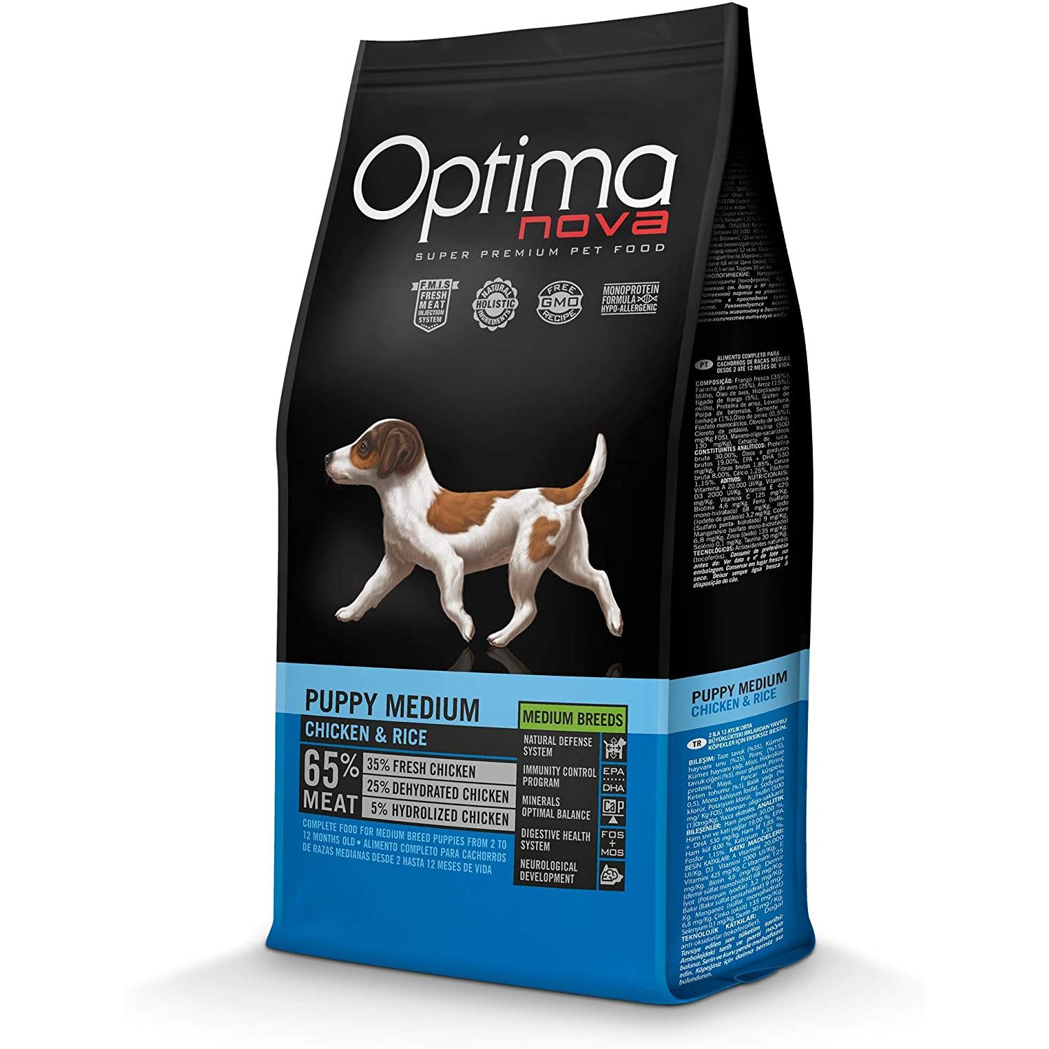 Pienso Optima Nova Puppy Medium para Cachorros
