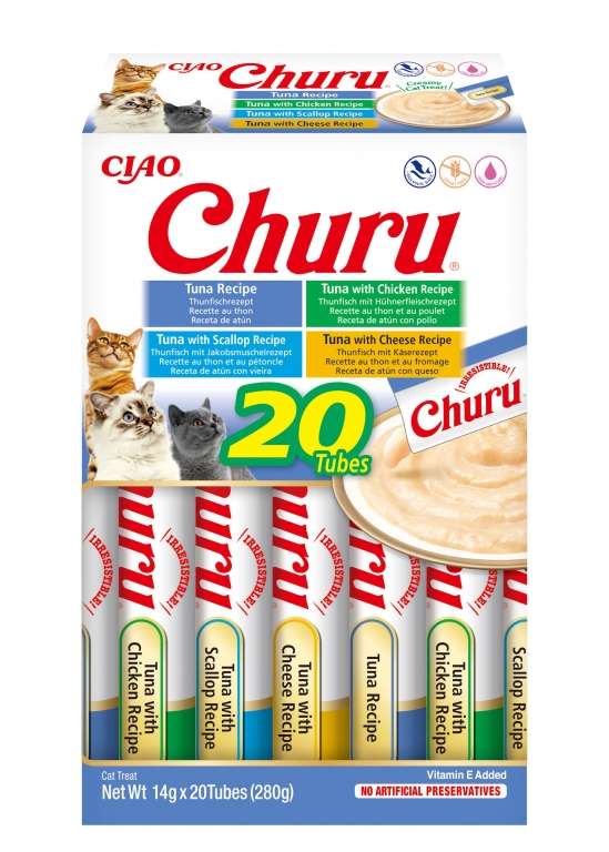 Churu Gato Caja Variedades 20 Sticks - Variedades de Atún