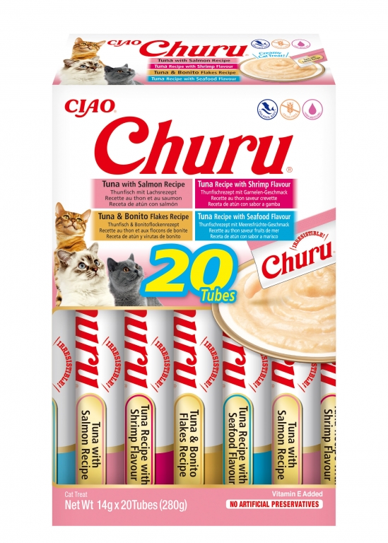 Churu Gato Caja Variedades 20 Sticks - Variedades de Marisco