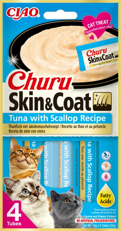 Churu Gato Skin & Coat - Atún con Vieira