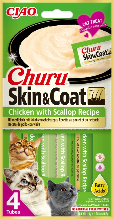 Churu Gato Skin & Coat - Pollo con Vieira