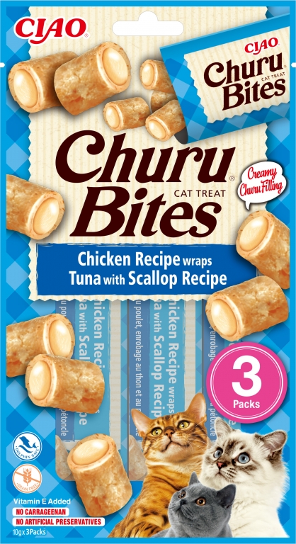 Churu Bites Gato - Atún con Vieira