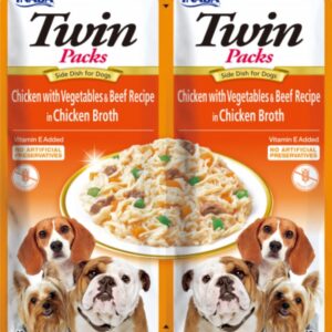 Churu Perro Twin Packs - Pollo con Guiso de Verduras y Ternera en Caldo de Pollo