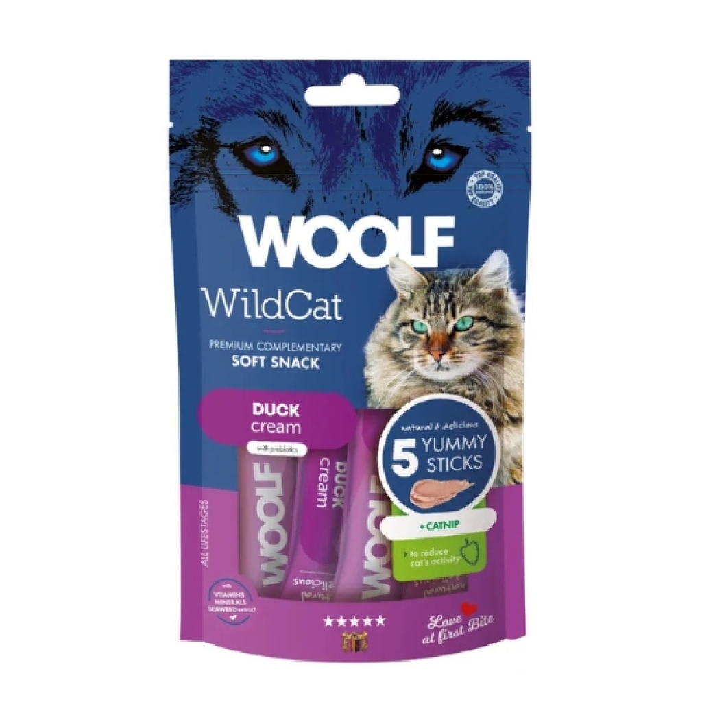Woolf Wildcat Snack en Crema Gato - Pato y Hierba Gatera