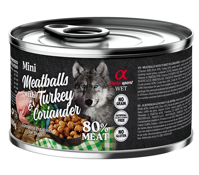 Albóndigas de Pavo y Cilantro para Perros 200gr