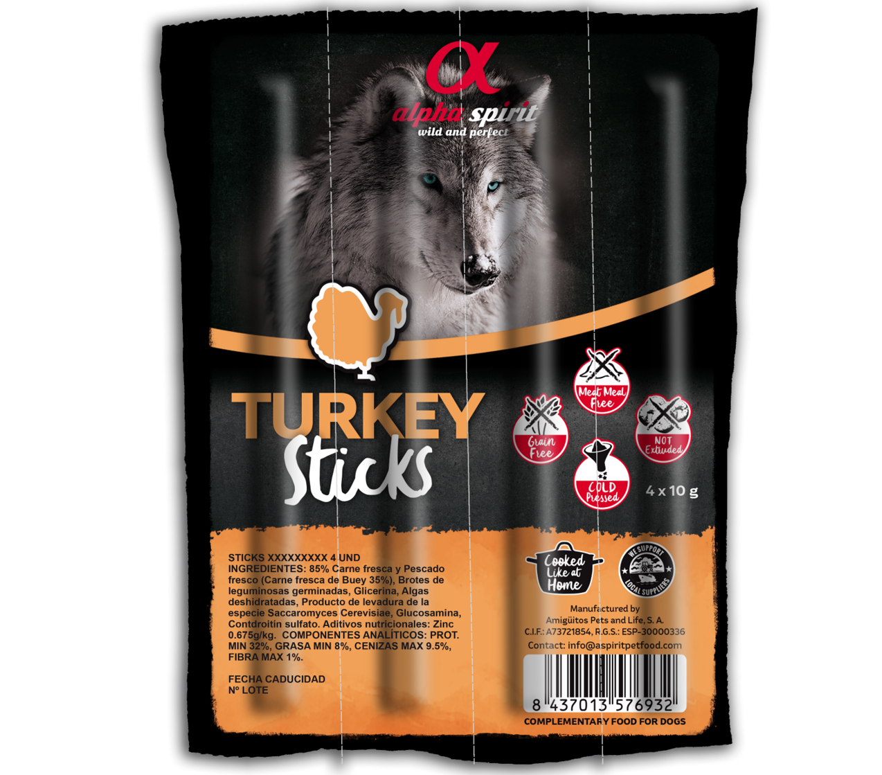 Ristra de barritas de Pavo para perros
