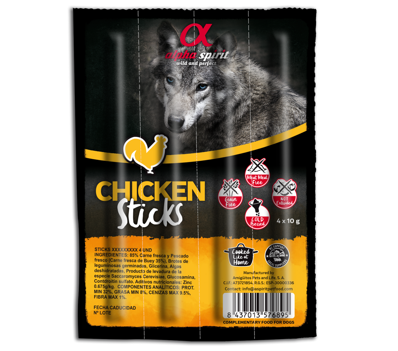 Ristra de barritas de Pollo para perros